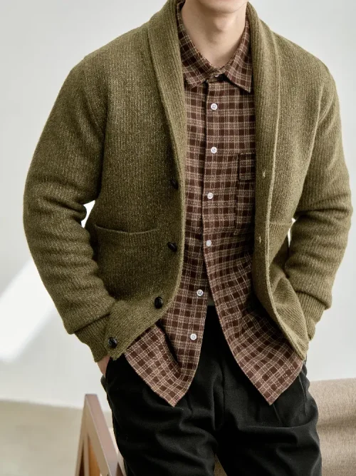 Cardigan en maille à col châle pour homme – Vente en gros