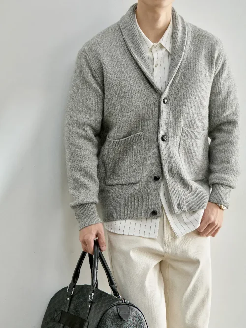 Cardigan en maille à col châle pour homme – Vente en gros