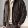 Men's Spread Collar Zip-Up Wool jacket