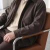 Men's Spread Collar Zip-Up Wool jacket