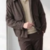 Men's Spread Collar Zip-Up Wool jacket