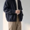 Men's Spread Collar Zip-Up Wool jacket