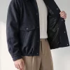 Men's Spread Collar Zip-Up Wool jacket