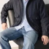 Men's Spread Collar Zip-Up Wool jacket