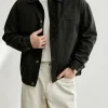 men's light wash denim shacket manufacturer