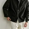 men's light wash denim shacket manufacturer