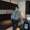 Men's striped cardigan manufacturer