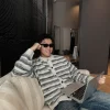 Men's striped cardigan manufacturer