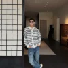 Men's striped cardigan manufacturer