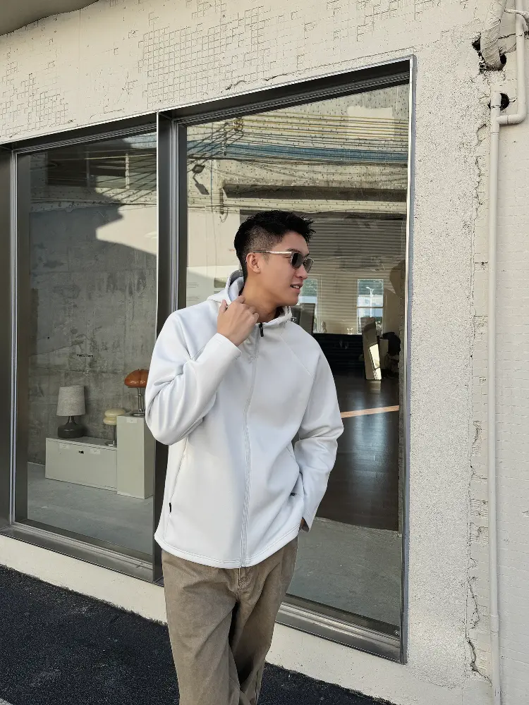 Wholesale Men's White Hooded Jacket